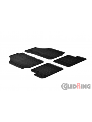 Original Gledring Passform Fußmatten Gummimatten 4 Tlg.+Fixing - Lancia Ypsilon 09/03-05/11